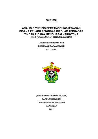 ANALISIS YURIDIS PERTANGGUNGJAWABAN PIDANA PELAKU PENGIDAP BIPOLAR ...